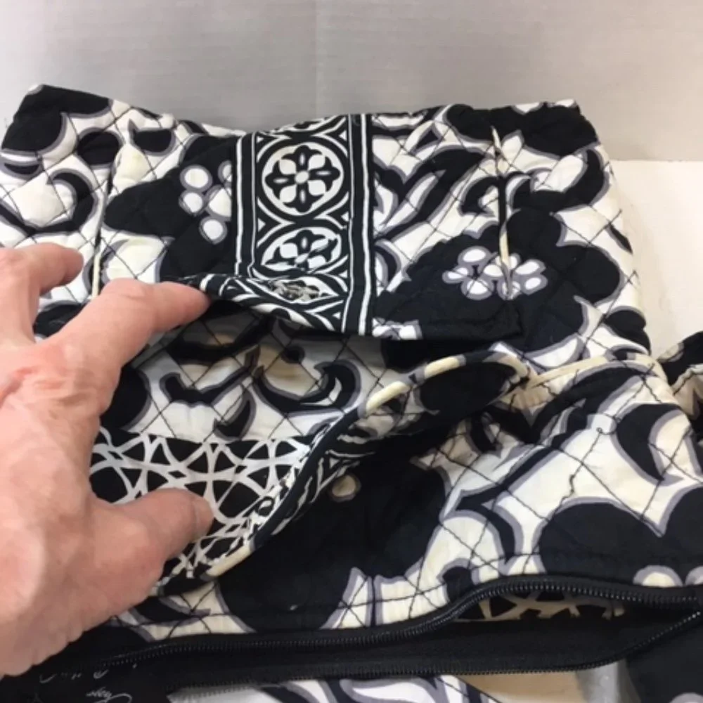 Vera Bradley Black & White Quilted Adjustable Shoulder Bag